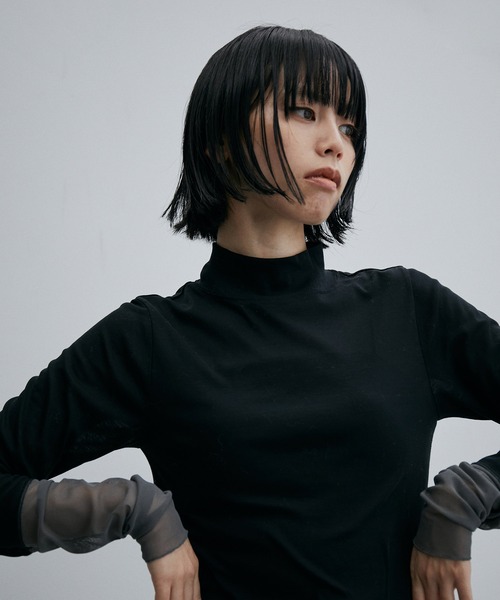 ADAM ET ROPE'（アダムエロペ）の「カフチュールプルオーバー（Tシャツ/カットソー・レディース・ホワイト/ライトグレー/ブラック・FREE）」の2枚目の写真