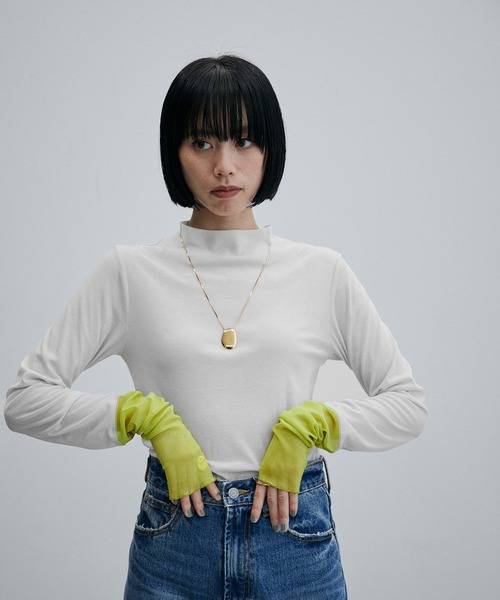 ADAM ET ROPE'（アダムエロペ）の「カフチュールプルオーバー（Tシャツ/カットソー・レディース・ホワイト/ライトグレー/ブラック・FREE）」の10枚目の写真