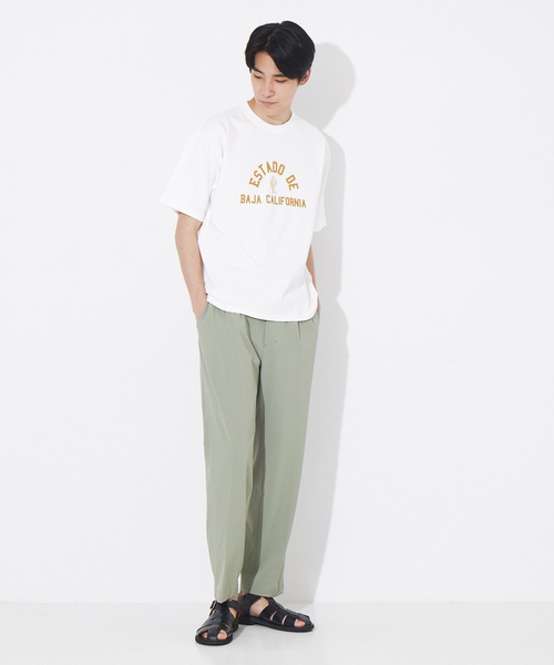 ABAHOUSE(アバハウス)の「サボテンカレッジロゴ Tシャツ(Tシャツ/カットソー・メンズ・ホワイト/ベージュ・46/48/50)」の3枚目の写真
