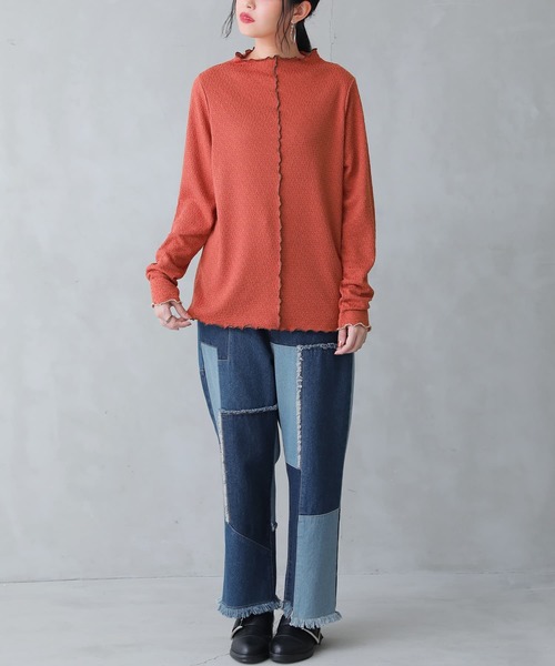 n'OrLABEL（ノアールレーベル）の「『配色メロー前後2wayカットソー』（Tシャツ/カットソー・レディース・グリーン/アイボリー/テラコッタ/ブラック・1/2）」の18枚目の写真