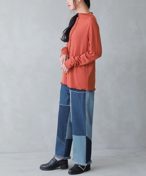 n'OrLABEL（ノアールレーベル）の「『配色メロー前後2wayカットソー』（Tシャツ/カットソー・レディース・グリーン/アイボリー/テラコッタ/ブラック・1/2）」の19枚目の写真