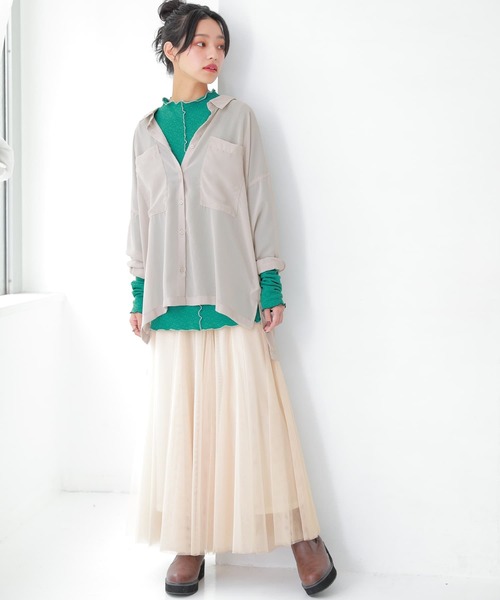 n'OrLABEL（ノアールレーベル）の「『配色メロー前後2wayカットソー』（Tシャツ/カットソー・レディース・グリーン/アイボリー/テラコッタ/ブラック・1/2）」の8枚目の写真