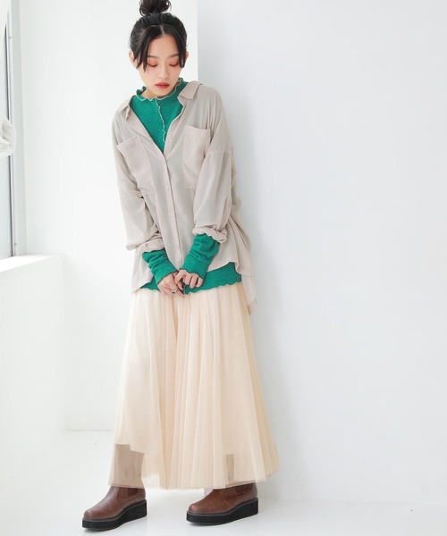 n'OrLABEL（ノアールレーベル）の「『配色メロー前後2wayカットソー』（Tシャツ/カットソー・レディース・グリーン/アイボリー/テラコッタ/ブラック・1/2）」の9枚目の写真