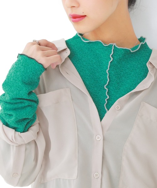 n'OrLABEL（ノアールレーベル）の「『配色メロー前後2wayカットソー』（Tシャツ/カットソー・レディース・グリーン/アイボリー/テラコッタ/ブラック・1/2）」の5枚目の写真