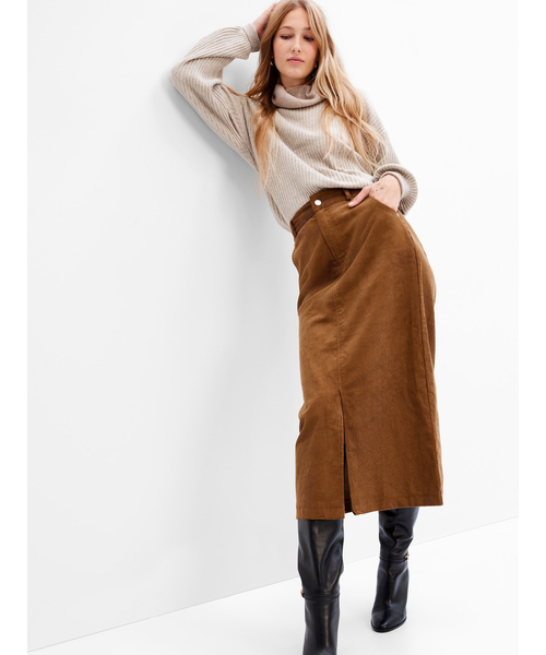 GAP（ギャップ）の「コーデュロイ マキシスカート（スカート・レディース・ブラウン/ホワイト系その他・2/0/4/6/8/10/00/000）」の7枚目の写真