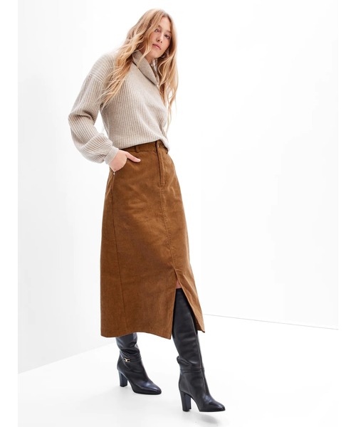 GAP（ギャップ）の「コーデュロイ マキシスカート（スカート・レディース・ブラウン/ホワイト系その他・2/0/4/6/8/10/00/000）」の18枚目の写真
