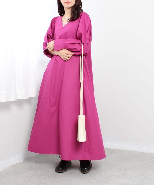 toucher du brise（トゥシェドブリーズ）の「【ボリュームスリーブが可愛い】パフスリーブ ワンピース（ワンピース・レディース・ブラック/ピンク/イエロー/グリーン・M/L）」の4枚目の写真