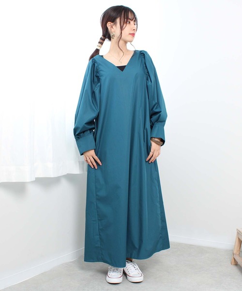 toucher du brise（トゥシェドブリーズ）の「【ボリュームスリーブが可愛い】パフスリーブ ワンピース（ワンピース・レディース・ブラック/ピンク/イエロー/グリーン・M/L）」の8枚目の写真