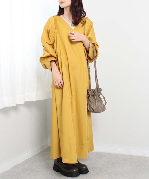 toucher du brise（トゥシェドブリーズ）の「【ボリュームスリーブが可愛い】パフスリーブ ワンピース（ワンピース・レディース・ブラック/ピンク/イエロー/グリーン・M/L）」の11枚目の写真