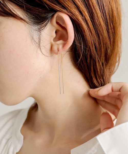 PAPILLONNER（パピヨネ）の「バイカラースイングピアス/PAPILLONNER/パピヨネ（ピアス（両耳用）・レディース・ゴールド・FREE）」の3枚目の写真