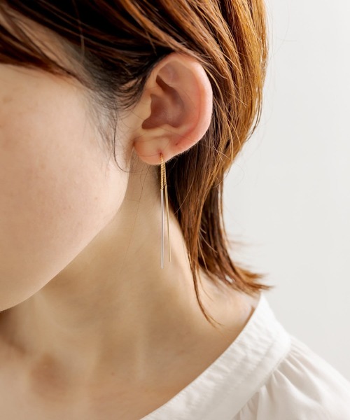 PAPILLONNER（パピヨネ）の「バイカラースイングピアス/PAPILLONNER/パピヨネ（ピアス（両耳用）・レディース・ゴールド・FREE）」の9枚目の写真