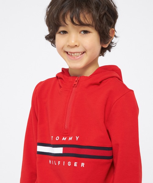 TOMMY HILFIGER（トミーヒルフィガー）の「リブインサートハーフジップパーカー（パーカー・キッズ・ネイビー/レッド・100cm/110cm/120cm/90cm）」の13枚目の写真