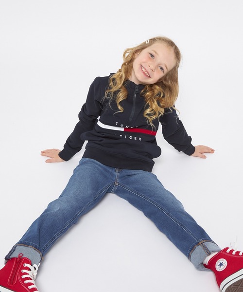 TOMMY HILFIGER（トミーヒルフィガー）の「リブインサートハーフジップパーカー（パーカー・キッズ・ネイビー/レッド・100cm/110cm/120cm/90cm）」の17枚目の写真