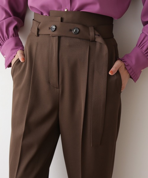 N.(N. Natural Beauty Basic)(エヌエヌナチュラルビューティーベーシック)の「【松井愛莉さん着用】◆デザインウエストストレートパンツ(その他パンツ・レディース・ブラウン/イエロー/ブルー・MEDIUM)」の13枚目の写真