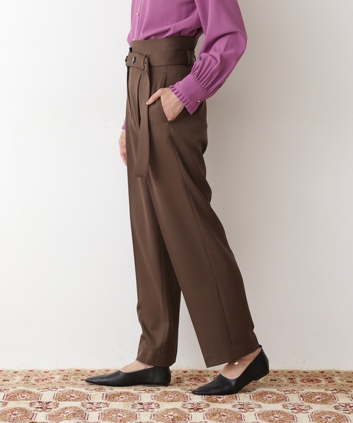 N.(N. Natural Beauty Basic)(エヌエヌナチュラルビューティーベーシック)の「【松井愛莉さん着用】◆デザインウエストストレートパンツ(その他パンツ・レディース・ブラウン/イエロー/ブルー・MEDIUM)」の11枚目の写真