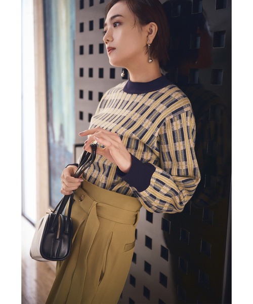 N.(N. Natural Beauty Basic)(エヌエヌナチュラルビューティーベーシック)の「【松井愛莉さん着用】◆デザインウエストストレートパンツ(その他パンツ・レディース・ブラウン/イエロー/ブルー・MEDIUM)」の15枚目の写真