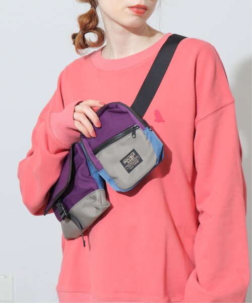 DOUBLE NAME（ダブルネーム）の「配色ダブルボディBAG（ボディバッグ/ウエストポーチ・レディース・グリーン系/ブラック系/パープル系・FREE）」の14枚目の写真