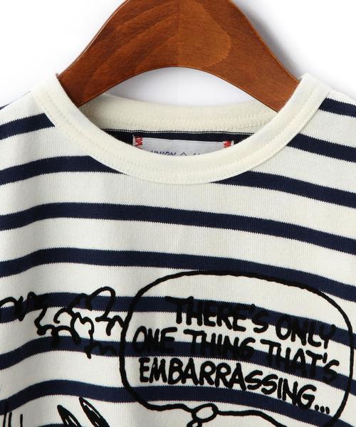 green label relaxing（グリーンレーベルリラクシング）の「【KIDS】LEE×PEANUTS ボーダーTシャツ（Tシャツ/カットソー・キッズ・オフホワイト・100cm/110cm/120cm/130cm）」の3枚目の写真
