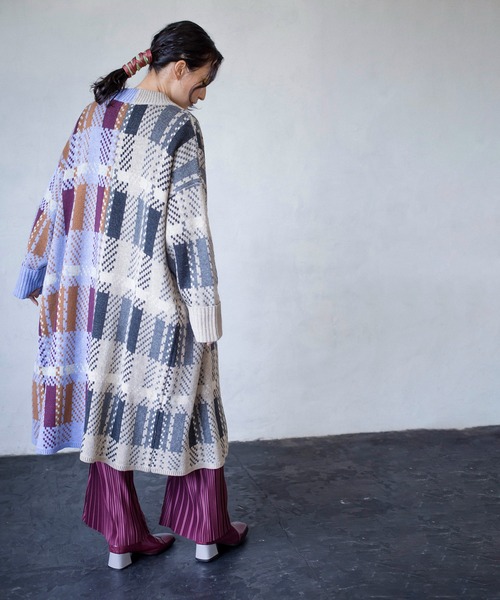 OSMOSIS（オズモーシス）の「チェックジャガードニットコート（その他