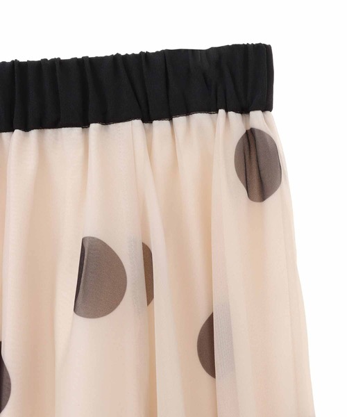 31 Sons de mode（トランテアン　ソン　ドゥ　モード）の「裾チュールオーガンジープリントフレアスカート（スカート・レディース・グレー系その他/クリーム・36）」の3枚目の写真