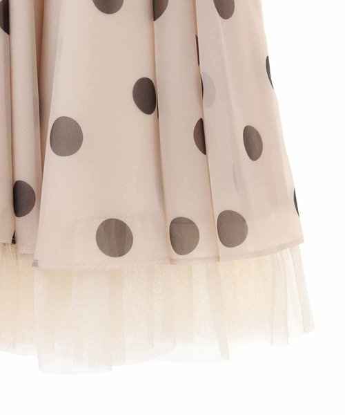 31 Sons de mode（トランテアン　ソン　ドゥ　モード）の「裾チュールオーガンジープリントフレアスカート（スカート・レディース・グレー系その他/クリーム・36）」の5枚目の写真