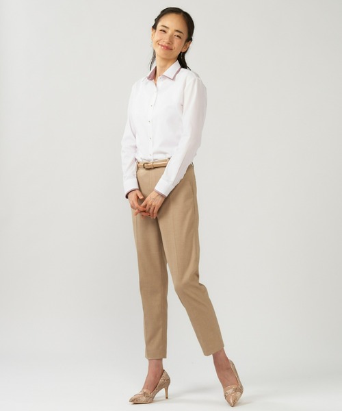 TOKYO SHIRTS(トウキョウシャツ)の「形態安定ノーアイロン ワイド 長袖ビジネスワイシャツ(ビジネスシャツ・レディース・ベビーピンク・XS/S/M/L/LL/XL)」の6枚目の写真