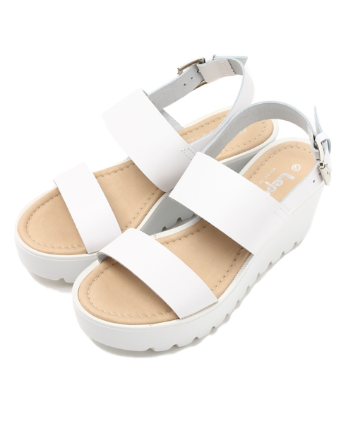 CIAOPANIC（チャオパニック）の「【Ciaopanic】【LEPO】ダブルベルトサンダル（サンダル・レディース・ベージュ/ホワイト・38/36/37）」の2枚目の写真