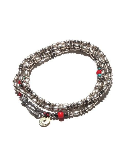 SABLE CLUTCH（セーブルクラッチ）の「シルバービーズロングネックレス＆ブレスレット - Atease x セーブルクラッチ（ネックレス・メンズ・シルバー・FREE）」の2枚目の写真