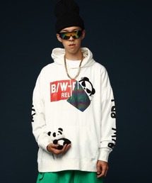 B/W-PDJ PEEL OFF THE LABEL BIGプルパーカー