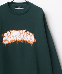 Graffiti Logo オーバーサイズ 裏起毛 グラフィティ タギングロゴ ワッペン刺繍 スウェット レディース メンズ トレーナー