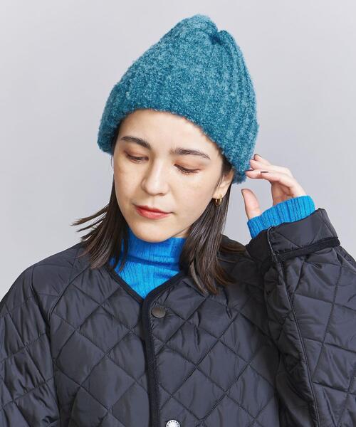 CLIPPER CASUALS(クリッパーカジュアル)の「<CLIPPER CASUALS>ブークレ ワッチキャップ(ニットキャップ/ビーニー・レディース・コバルトブルー/オフホワイト/ブラック・FREE)」の3枚目の写真
