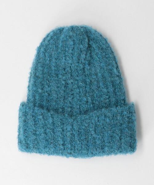 CLIPPER CASUALS(クリッパーカジュアル)の「<CLIPPER CASUALS>ブークレ ワッチキャップ(ニットキャップ/ビーニー・レディース・コバルトブルー/オフホワイト/ブラック・FREE)」の4枚目の写真