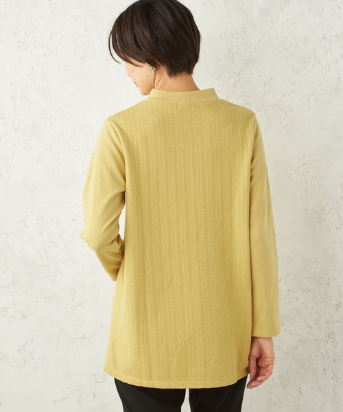 DECOY SINCE 1981（デコイシンスイチキュウハチイチ）の「ヘリンボーンジャガードチュニック（Tシャツ/カットソー・レディース・マスタード/アイボリー/ネイビー・LL/L/M）」の6枚目の写真