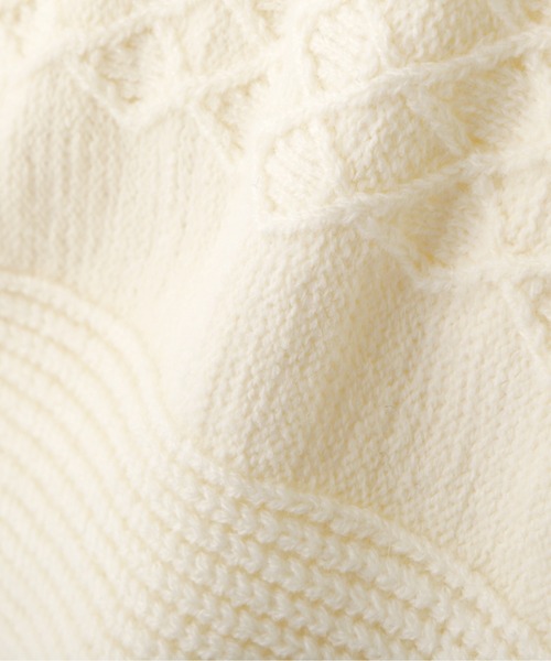 N.(N. Natural Beauty Basic)(エヌエヌナチュラルビューティーベーシック)の「◆ダイヤパターンワイドスリーブショートニット(ニット/セーター・レディース・レッド/オフホワイト/ラベンダー・MEDIUM)」の13枚目の写真