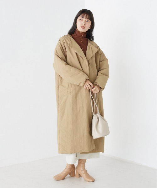 OMNES(オムネス)の「撥水加工ステッチレス2Wayロングコート(その他アウター・レディース・ベージュ/カーキ/アイボリー/ブラック・FREE)」の11枚目の写真