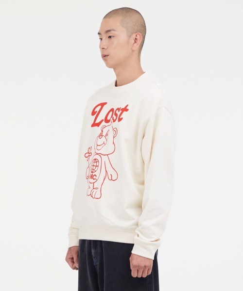 LMCの「【LMC】FLOWER BEAR SWEATSHIRT / エルエムシー フラワー ベア プリント スウェットシャツ（スウェット・メンズ・クリーム/ブラウン/ネイビー・MEDIUM/LARGE）」の4枚目の写真