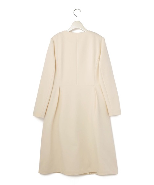 【タグ付き新品】LAISSE PASSEノーカラーコート　ホワイト　38サイズ レッセパッセ（LAISSE PASSE／レディースノーカラーコート）｜コート