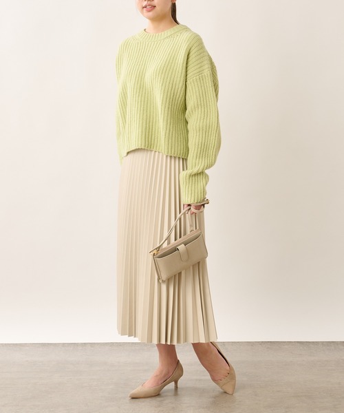 OUVRAGE CLASSE（ウヴラージュクラス）の「エコレザーアコーディオンプリーツスカート（スカート・レディース・ブラック/アイボリー/ベージュ・FREE）」の14枚目の写真