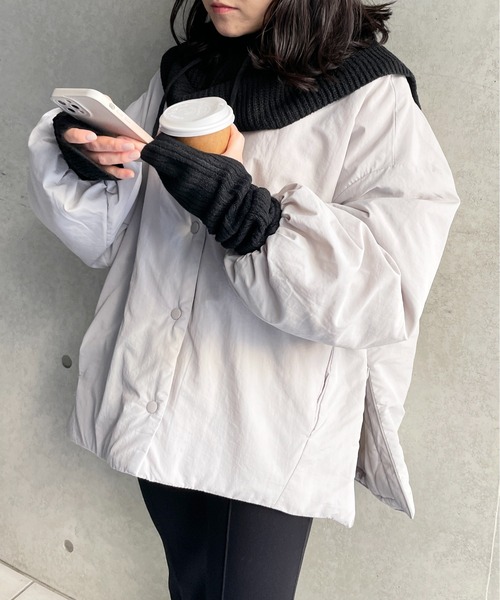 StyleSea（スタイルシー）の「フードデザインバラクラバ＆アームウォーマーセット（ネックウォーマー/スヌード・レディース・ブラック/ライトベージュ・FREE）」の13枚目の写真