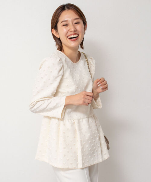 NOLLEY'S sophi  ドットジャガードブラウス NOLLEY'S Sophi（ノーリーズソフィ）の「ドットジャガード