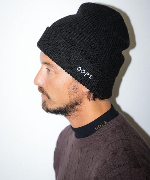 レコードレーベルLOOKOUT records ニット帽 黒90年代 Long Beach ニットキャップ ニット帽 ビーニーキャップ ニット