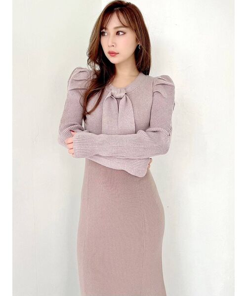 RESEXXY（リゼクシー）の「ボウタイマーメイドニットワンピース（ワンピース・レディース・ネイビー/ピンク/アイボリー・FREE）」の15枚目の写真