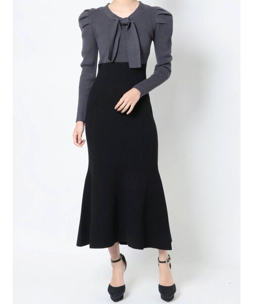 RESEXXY（リゼクシー）の「ボウタイマーメイドニットワンピース（ワンピース・レディース・ネイビー/ピンク/アイボリー・FREE）」の13枚目の写真