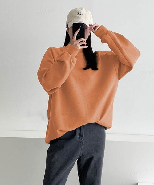 Dalfwin(ダールフィン)の「オーバーサイズシンプルニットカットソー(ニット/セーター・レディース・アイボリー/ブラック/モカ/ブラウン/カーキ/マスタード/オレンジ・FREE)」の6枚目の写真