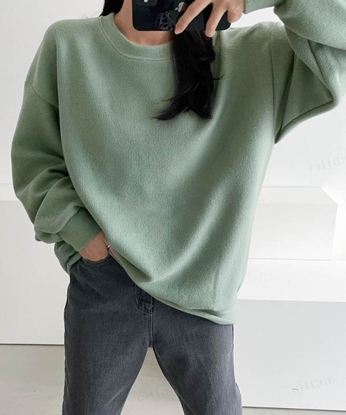 Dalfwin(ダールフィン)の「オーバーサイズシンプルニットカットソー(ニット/セーター・レディース・アイボリー/ブラック/モカ/ブラウン/カーキ/マスタード/オレンジ・FREE)」の20枚目の写真