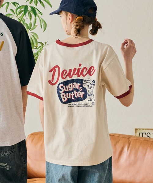 POWER TO THE PEOPLE(パワートゥーザピープル)の「【POWER TO THE PEOPLE】アメリカンショップ プリントリンガーTシャツ / グラフィックプリントTシャツ(Tシャツ/カットソー・レディース・グリーン系1/ホワイト系1/ホワイト系2/ホワイト系3/レモンイエロー/ネイビー・MEDIUM/LARGE/X-LARGE)」の7枚目の写真