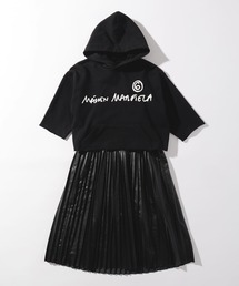MM6 Maison Margiela(エムエムシックス メゾン マルジェラ)Kids & Junior ロゴプリント切り替えプリーツワンピース