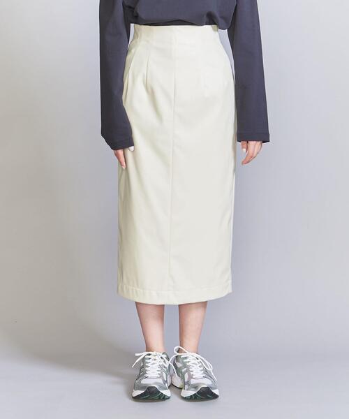 BEAUTY&YOUTH UNITED ARROWS（ビューティーアンドユースユナイテッドアローズ）の「フェイクレザー タイトスカート（スカート・レディース・オフホワイト/ブラック・S/M）」の3枚目の写真