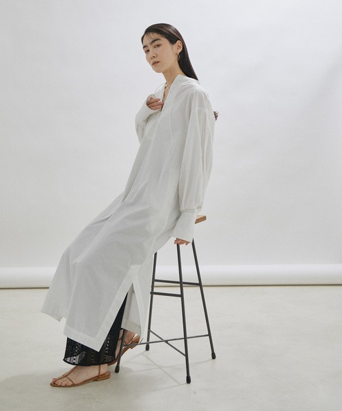 SALON adam et rope' シャーリングスリーブワンピース SALON adam et rope' シャーリングスリーブワンピース