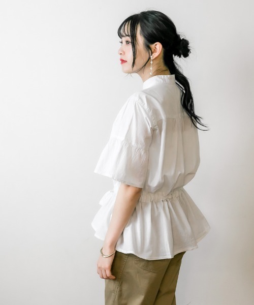 atONE（アットワン）の「atONE ボリュームドロストブラウス 半袖（シャツ/ブラウス・レディース・オフホワイト/ブラック/ベージュ・FREE）」の22枚目の写真